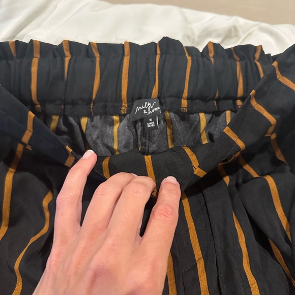 Striped Black and Orange Men's Pants - Picture 2 of 3